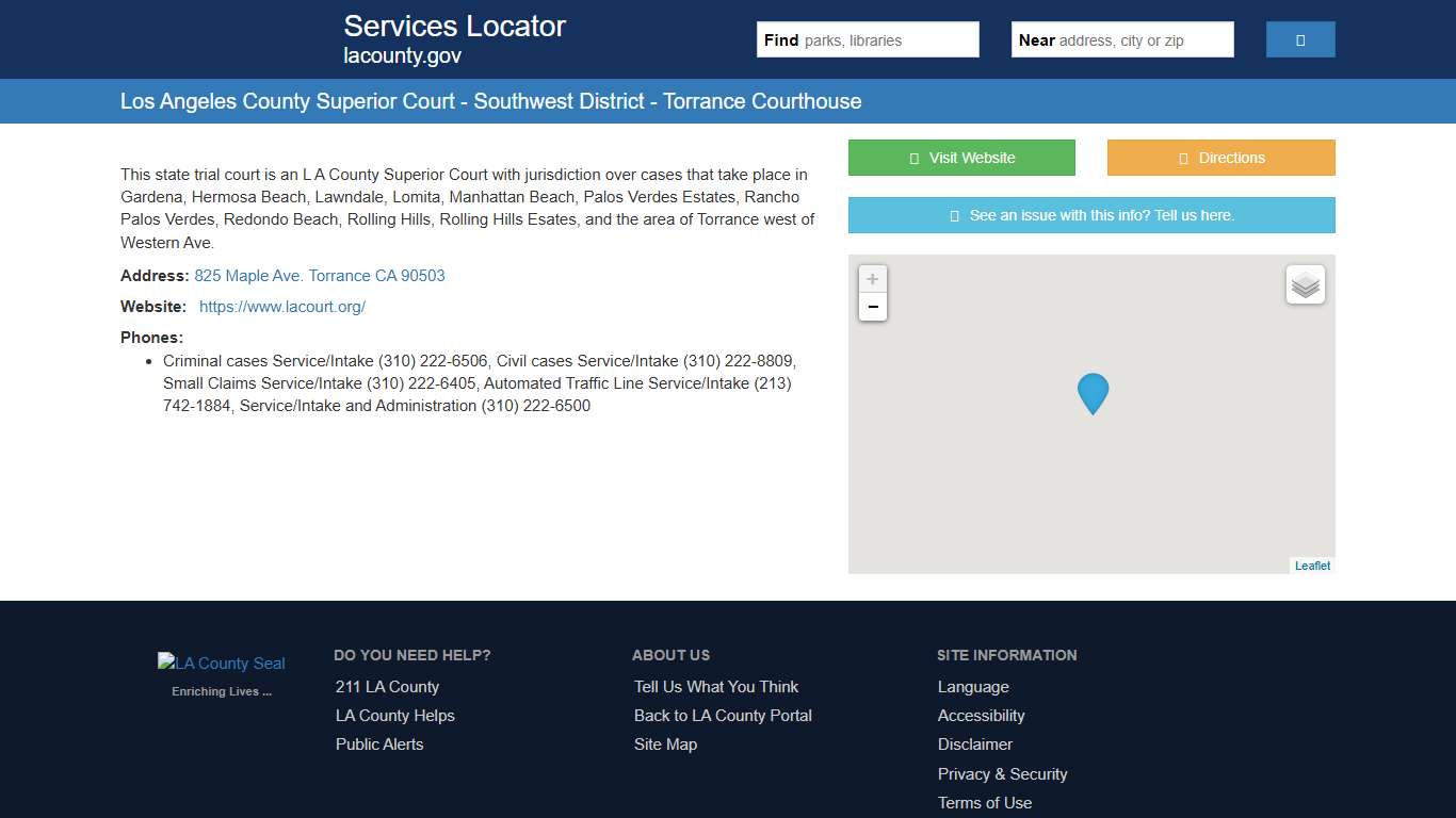 Los Angeles County Superior Court - Southwest District - Torrance Courthouse