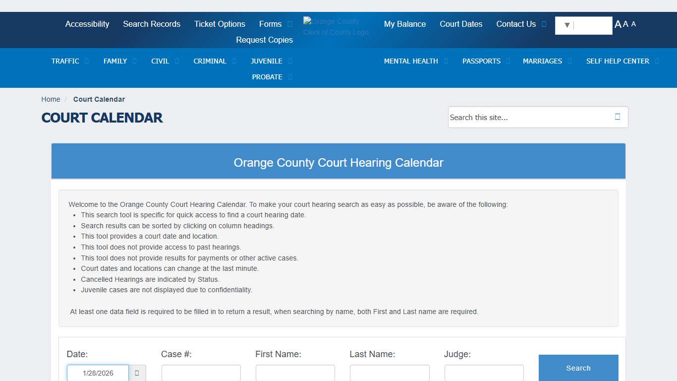 My Orange Clerk Home