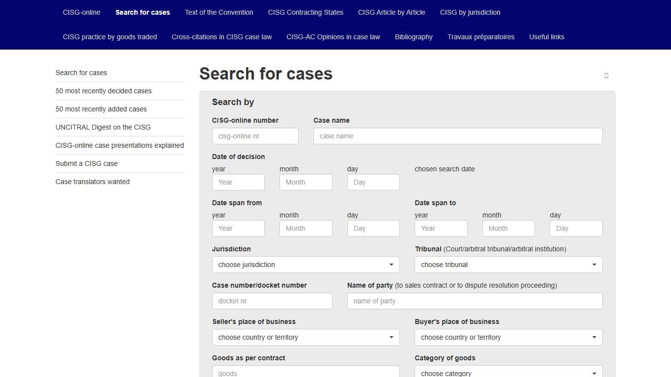Search for cases CISG-online.org